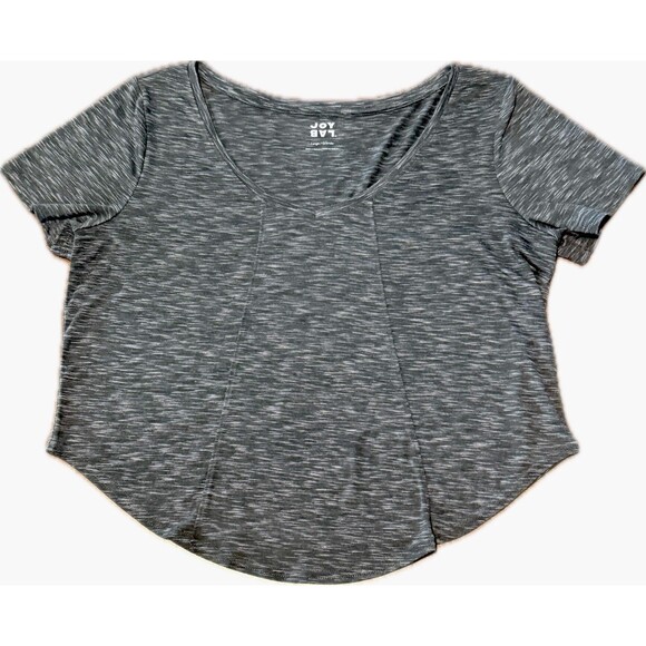 JoyLab Tops - Joy Lab Womens Top Heathered Gray Short Sleeve Activewear #MQ20, Size Large
